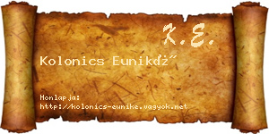 Kolonics Euniké névjegykártya